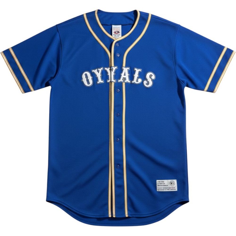 True Fan MLB Baseball Jersey Mens XL Blue Kansas City Royals Excellent Button Up